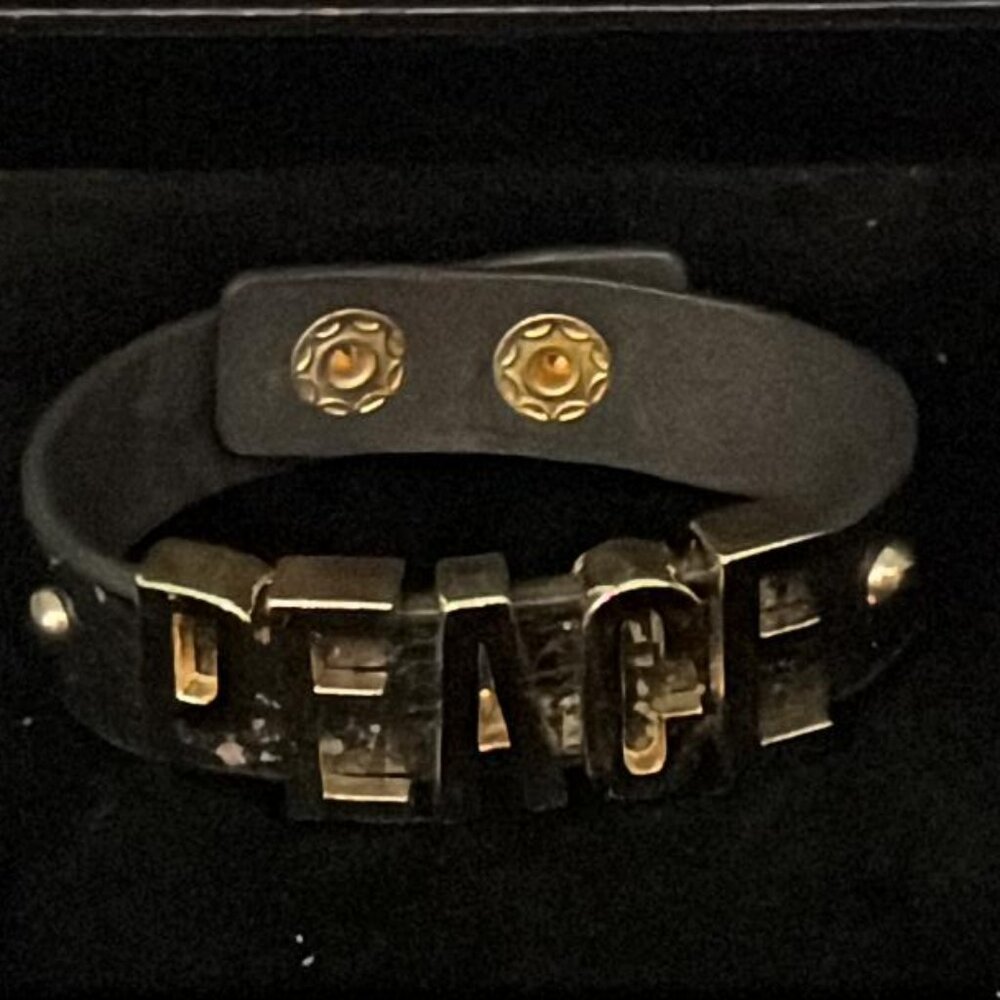 Peace Leather Bracelet